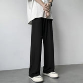 Voguable Summer Casual Pants Men Fashion Oversized Wide Leg Pants Men Trousers Streetwear Korean Loose Pleated Pants Mens Ice Silk Pants voguable