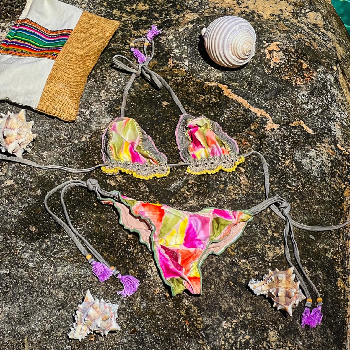 2025 Bandeau Biquini Women Sexy Bikini Push Up Swimsuit Female Swimwear Floral Printed Swim Suit Halter Bathingsuit Beachwear voguable