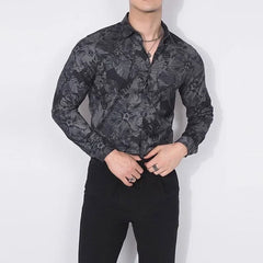 2024 KPOP Fashion Style Harajuku Slim Fit Ropa Hombre Loose Casual All Match Shirt Korean Style Pointed Collar Long Sleeve Blusa voguable