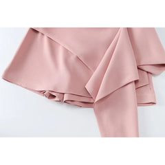New Women Vintage High Waist Asymmetric Front Pleats Shorts Skirts Elegant Office Skort voguable