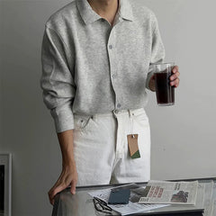 New Korean Luxury Men Cardigan Trendy Textured Long Sleeve Buttoned Korean Leisure Sweater Coats Premium Quality Knitwear M-3XL voguable