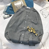 Stylish Striped Long Sleeve Men's Shirt Korean Trendy Loose-fit Lining Summer Sun Protection Clothes Hong Kong Style Jacket voguable