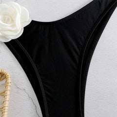 Voguable Sexy Flower Bandeau Swimwear Thong Bikini 2024 Women Lace-up Swimsuits Swimming Bathing Suit Brazilian Bikinis Set Mujer Biquini voguable