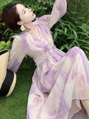 Women Elegant and Chic Midi Party Dress Long Sleeve Vintage A-Line Casual Birthday Vestidos Female Fashion Clothes voguable