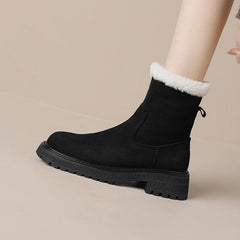 Winter Women Boots Warm Ankle Boots for Women Cow Suede Side Zipper Snow Boots Casual Shoes Woman Leisure Platform Boots voguable