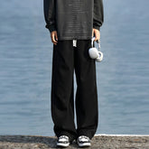 Mens Casual Sweatpants Loose Fit Straight Leg Elastic Hem Adjustable Stretchable Joggers Trousers Outdoor Lounge Comfort Pants voguable