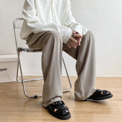 Black White Suit Pants Men Fashion Social Mens Dress Pants Korean Loose Straight Casual Pants Mens Office Formal Trousers M-2XL voguable