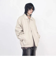 Japanese Street Hot Casual Jacket American Fashion Loose Versatile Lazy Style Spring Autumn Leather Jacket Long-sleeved Coat Men voguable