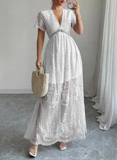 Voguable Fashionable and elegant temperament, deep V luxury dress, women's clothing, spring/summer new collection voguable