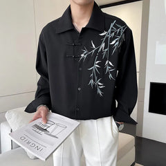 Long Sleeved Shirt Men Fashion Society Mens Dress Shirt Korean Loose Casual Shirt Men White Formal Shirts M-3XL voguable