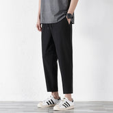 Elegant Fashion Harajuku Slim Fit Ropa Hombre Loose Sport All Match Casual Pants Solid Pockets Thin Style Straight Leg Pants voguable