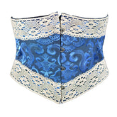 Short Embroidery Floral Lace Underbust Corset Palace Princess Lolita Pink voguable