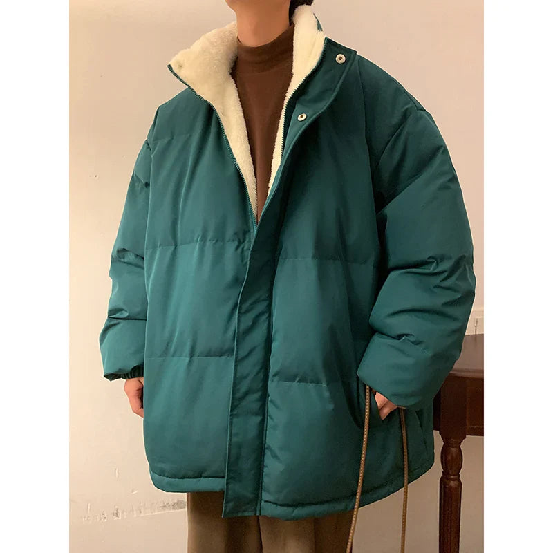 Men Harajuku Warm Bubble Coat Winter Jacket Stand Collar Oversize Parkas Korean Style Male Padded Coat Korean Puffer Jackets gotmes-shop