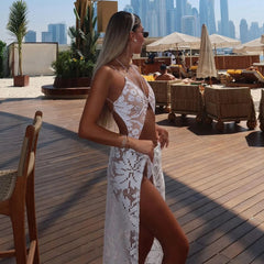 2Pcs Halter Swimsuit With Lace Skirt Sexy Women Bikini Hollow Swimwear Push Up Biquini Female Bathing Suit Slimming Beachwear voguable