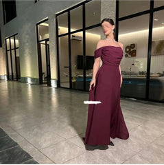 Evening Dress Women Chiffon Off The Shoulder Pleats Prom Gown Wedding Party For Mother dress Customzied voguable