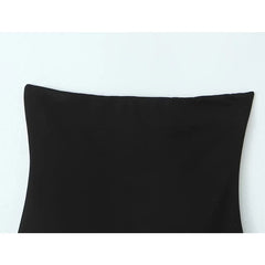 Sexy Elegant Women Patchwork Strapless Mini Dress Summer Party Robe