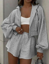 Voguable Spring/Summer New Women's Fashion Casual Hoodie and Shorts Two Piece Set Women's Clothing voguable