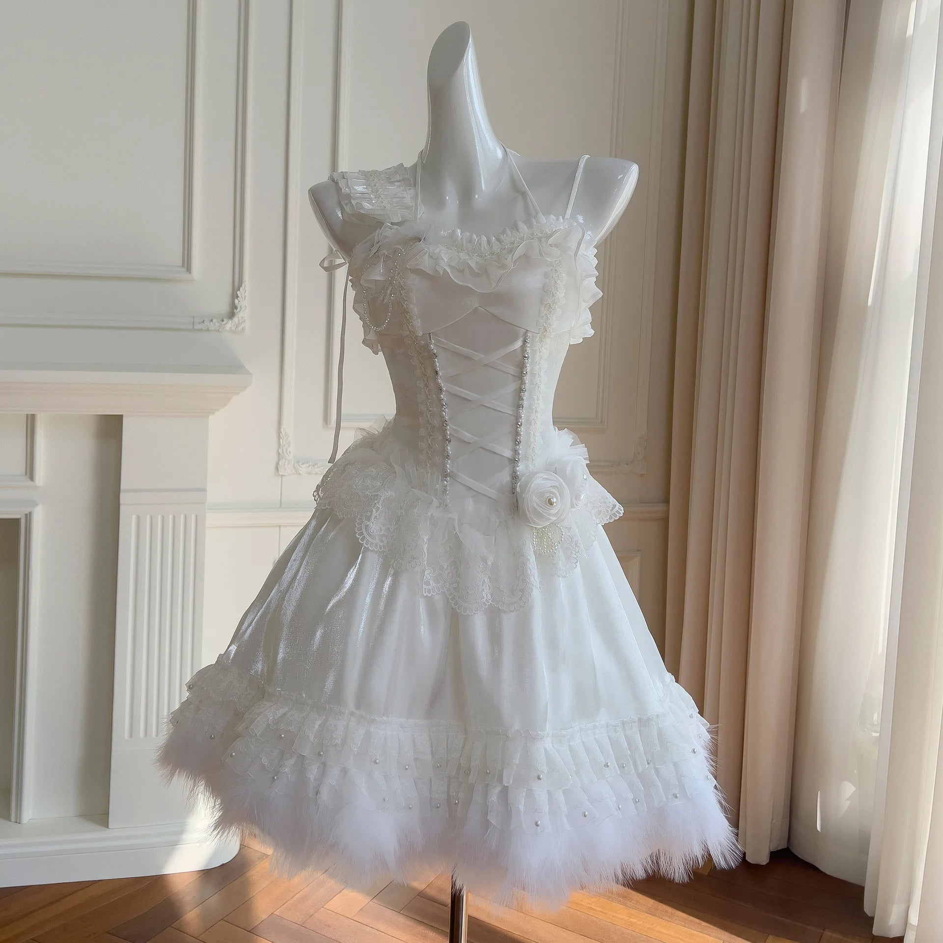 Fashion Women Dress Short Sleeve Strapless Lace Patchwork Female Summer Party Dresses New Tide 3QW1325 voguable