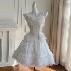 Fashion Women Dress Short Sleeve Strapless Lace Patchwork Female Summer Party Dresses New Tide 3QW1325 voguable