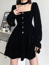 Black Velvet Square Neck Dress mysite