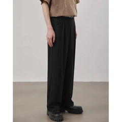 Summer Slim Suit Pants Men Fashion Social Mens Formal Dress Pants Korean Loose Straight Casual Pants Mens Office Formal Trousers voguable