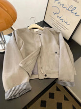 Women Faux Suede Y2K Jacket American Retro O Neck Long Sleeve Casual Coat Retro Casual Harajuku Streetwear Fall Winter Tops voguable