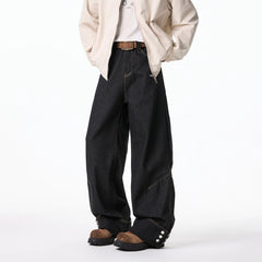 Floor jeans men Wide Leg Denim Pants Baggy Low Waist Boyfriend Jeans Personality design Loose Fit Jeans Cyber Grunge Streetwear voguable