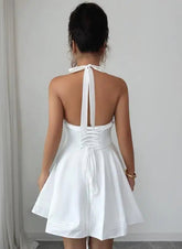 Voguable Summer new women's fashionable and elegant temperament hanging collar princess skirt short skirt dress women's clothing voguable