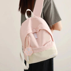 Contrast Color Patchwork Simple College Students Backpack Sweet Y2k Aesthetic Casual Schoolbags Women All Match Chic Schoolbags voguable