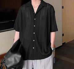 Summer Men Shirt Striped Lapel Short Sleeve Men Clothing Streetwear 2025 Korean Style Loose Fashion Casual Male Shirts INCERUN voguable