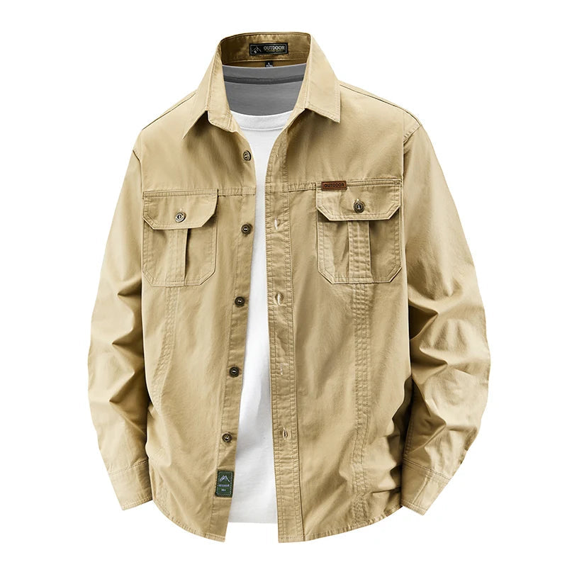 New Long Sleeved Shirt Men Handsome Spring Autumn Style Trendy Shirts Brand Loose Cotton Workwear Top Autumn Casual Lapel Shirt voguable