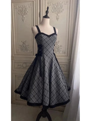 Voguable Retro High-End Feeling Women's Dress Summer New Color Block Belted Waist Halter Full Skirt Long Dress Polyester Fiber voguable