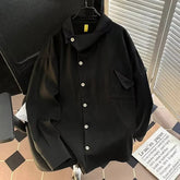 Voguable Men's Clothing Trendy Unisex Shirts New Loose Tops Irregular Long-sleeved Coat Shirts voguable