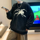 Harajuku High Street Mohair Spider Sweater Men Women Fashion Casual Loose Senior Sense Niche Design Couple Mink Cashmere Sweater voguable