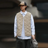 Cotton-layered Fashionable Vest Men with Autumn Winter Simple Casual Light Heated Inner Vest Cardigan Work Vest Top Aesthetic voguable