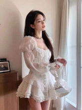 Voguable French Sweet White Y2k Mini Dress Women Summer Long Sleeve Beach Style One Piece Dress Korean Fashion Japanese Kawaii Chic voguable
