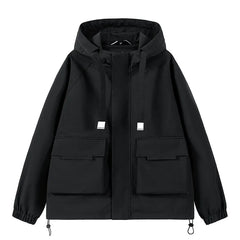 Outdoor jacket Streetwear Coffee Cargo Jacket Men Women Spring Harajuku Coat Korean Fashion Big Pocket Loose Casual 4Colors