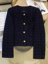 Korean Plaid Tweed Jacket Women Y2K Elegant Office Lady O Neck Casual Crop Coats Autumn Single Breasted All Match Female Outwear voguable