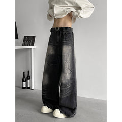 Jeans Men baggy Wide Leg Washed Marble Jeans Vintage Comfort Denim Pant Relaxed Fit Casual Trousers Trend Streetwear Urban Style voguable