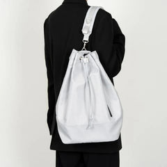 2025 New Women Y2k Aesthetic Simple Shoulder Bag Nylon All Match Solid Handbags Trendy Vintage Drawstring Crossbody Bags Trendy voguable