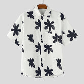 Men Shirt Floral Printing Lapel Short Sleeve Loose Men Clothing Summer Streetwear KoreanFashion Male Casual Shirts 2025 voguable