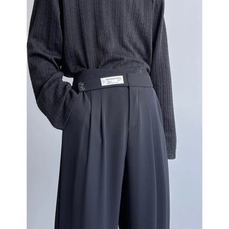 Brown Black Suit Pants Men Fashion Social Mens Dress Pants Korean Loose Business Casual Pants Mens Office Formal Trousers M-3XL voguable