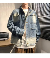 American Short Cowboy Jackets Outwear High Street Raw Edge Design Denim Jacket Man Woman Hip Hop Retro Wash Cargo Coats y2k voguable