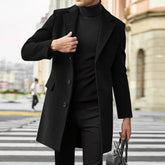 Autumn Winter Man Wool Jackets Lapel Coat Casual Clothing Trench Single-Breasted Thickness Men's England Style voguable