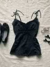 Gothic Summer Crop Top Punk Women Vintage Clothes Lace Sling Hotsweet Girl 2000s Camis Bow Aesthetic Y2k Tank Corset Tops Sexys voguable