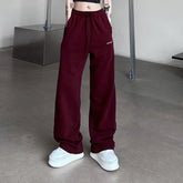 Voguable Harajuku Woman Oversize Wine Red Striped Sweatpants Spring Autumn Elastic Waist Hip Hop Streetwear Joggers Sport Casual Trousers voguable