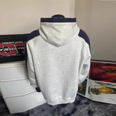 New American Retro Men's Hooded Sweatshirt Casual Harajuku Navy Patchwork Long Sleeve Pullover Autumn High Quality Hoodies M-3XL voguable