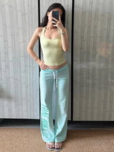 Voguable Letter Print Pants Women Simple Casuals Drawstring Patchwork Stretch Fashion Sport Streetwear Trend Hottie Bottoms voguable