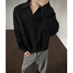 Long sleeve t Shirt men 2025 Arrival Men Polo Shirt Solid Color Casual Relaxed Fit Collar Tops Autumn Fall Fashion Mens Clothing voguable