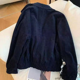 Voguable Vintage Corduroy Jacket Women Harajuku Streetwear Cartoon Embroidery Coat Autumn Korean Plaid Patchwork Zipper Casual Outerwears voguable